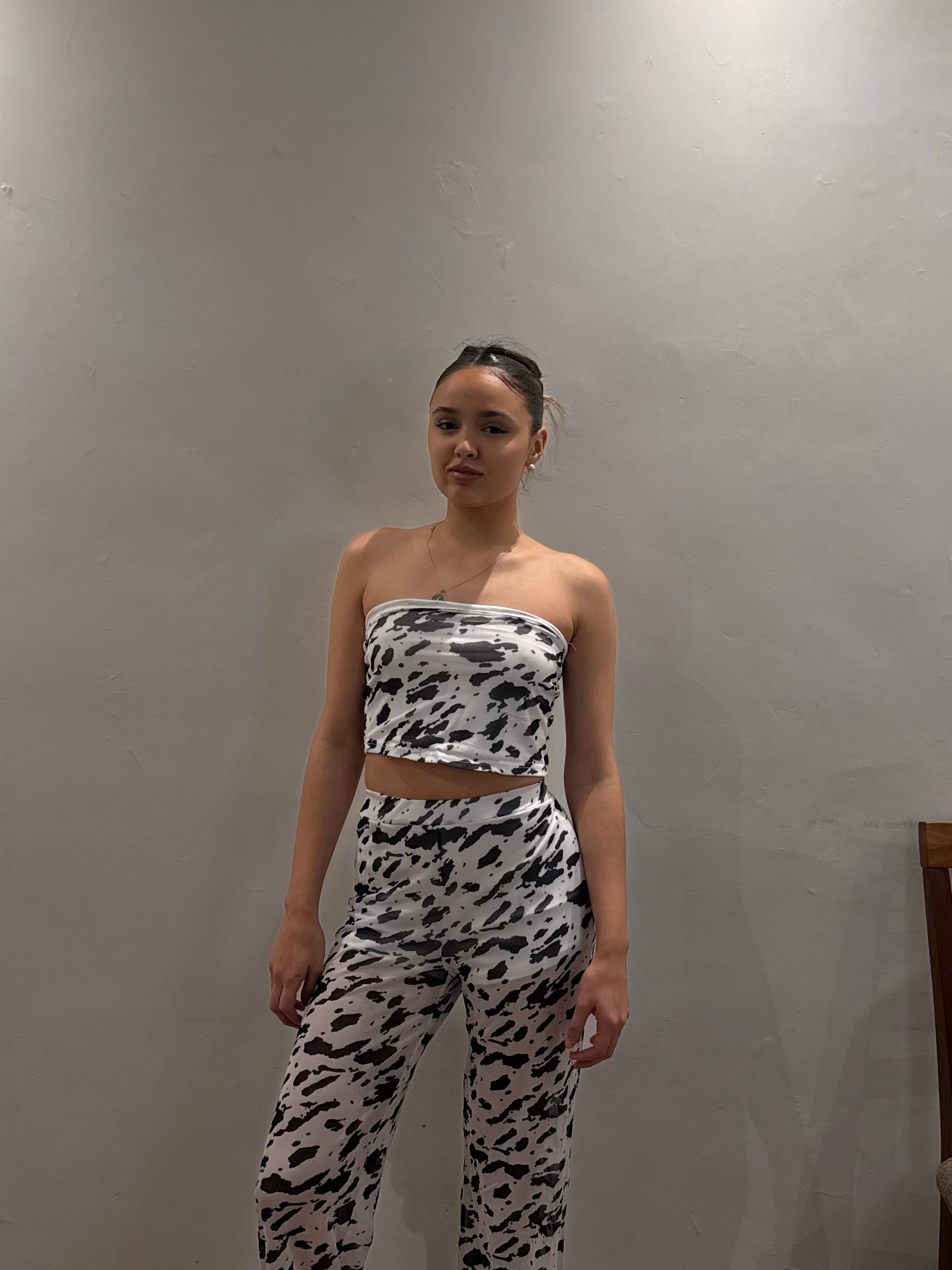 conjunto cow print🤍🖤