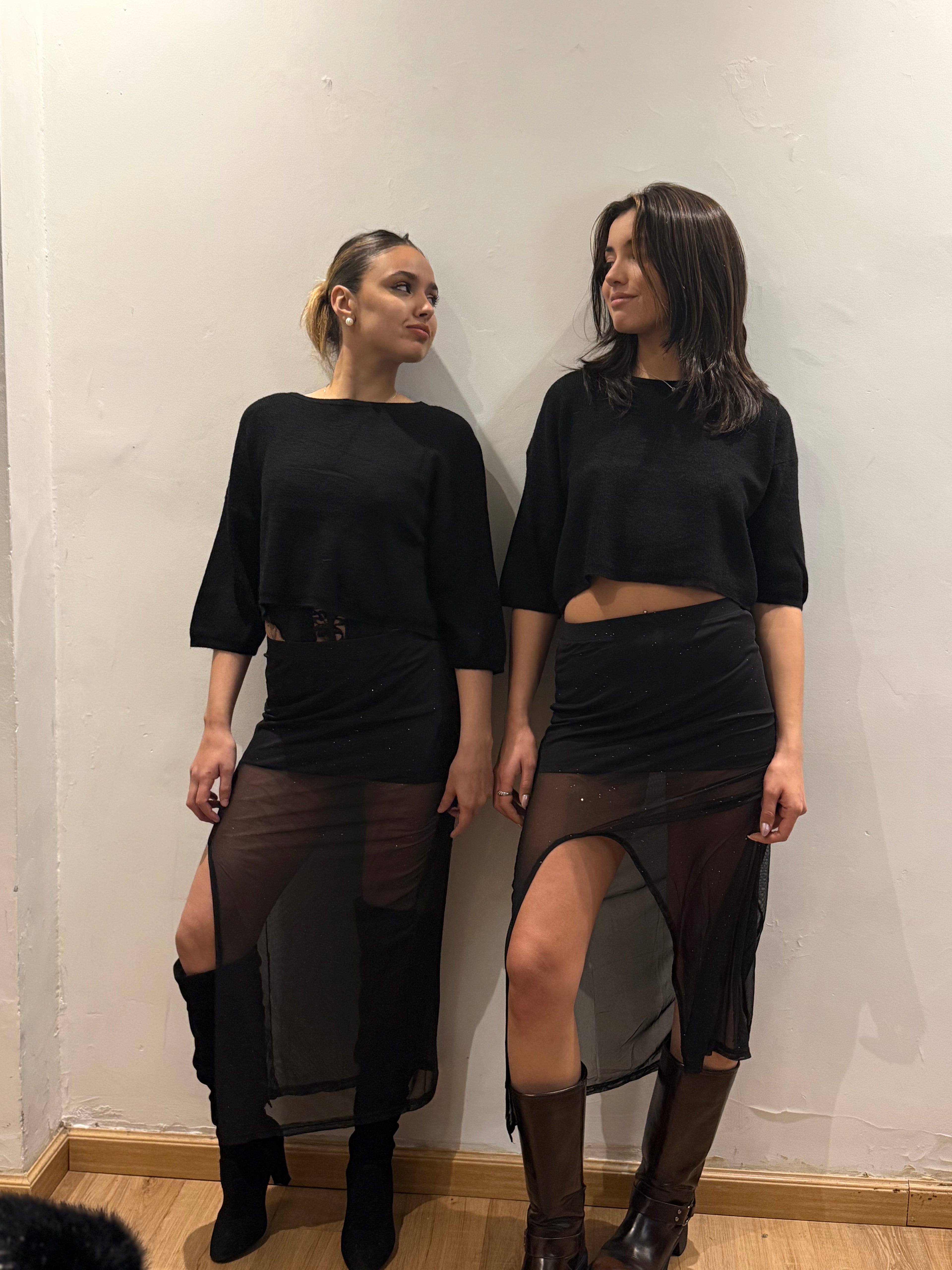 pollera tul negra